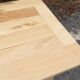 Large solid oak farmhouse table in raw wood