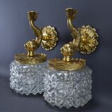 Pair of wall lamps Vintage Dauphin Brass Bathroom
