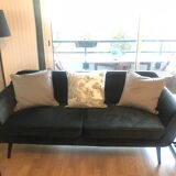 3-seater Scandinavian khaki sofa