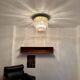 Brass and Smoked Glass Chandelier by Glashütte Limburg