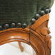 Louis XV footrest in carved wood and green velvet