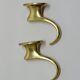 Gold-Colored Anodized Aluminum Coat Hooks, 1950s, Set of 2