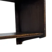 Vintage wooden wall shelve rack in oak brutalist minimalist design
