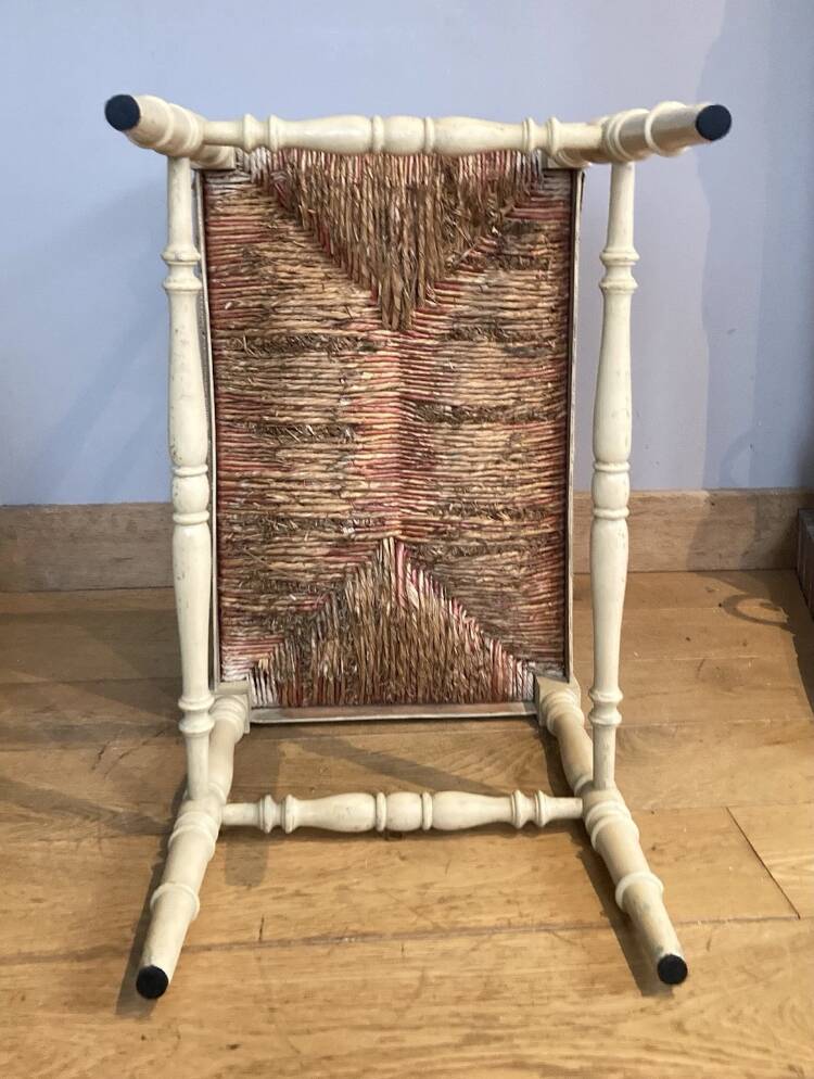 Straw-seated bench, late 19th/early 20th century (formerly a piano bench)