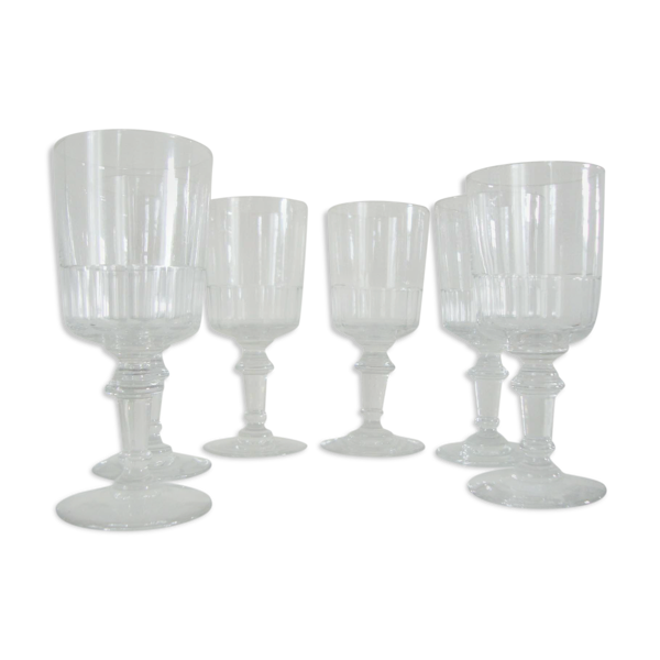 Ensemble de 6 verres en cristal taillé