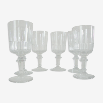 Set of 6 cut crystal glasses