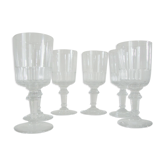 Set of 6 cut crystal glasses