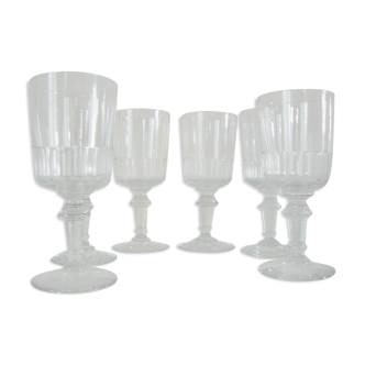 Set of 6 cut crystal glasses