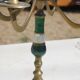 Vintage 5-light candelabrum in brass – Green and white decor