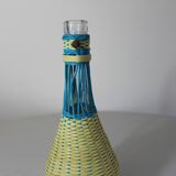 Blue and beige scoubidou carafe