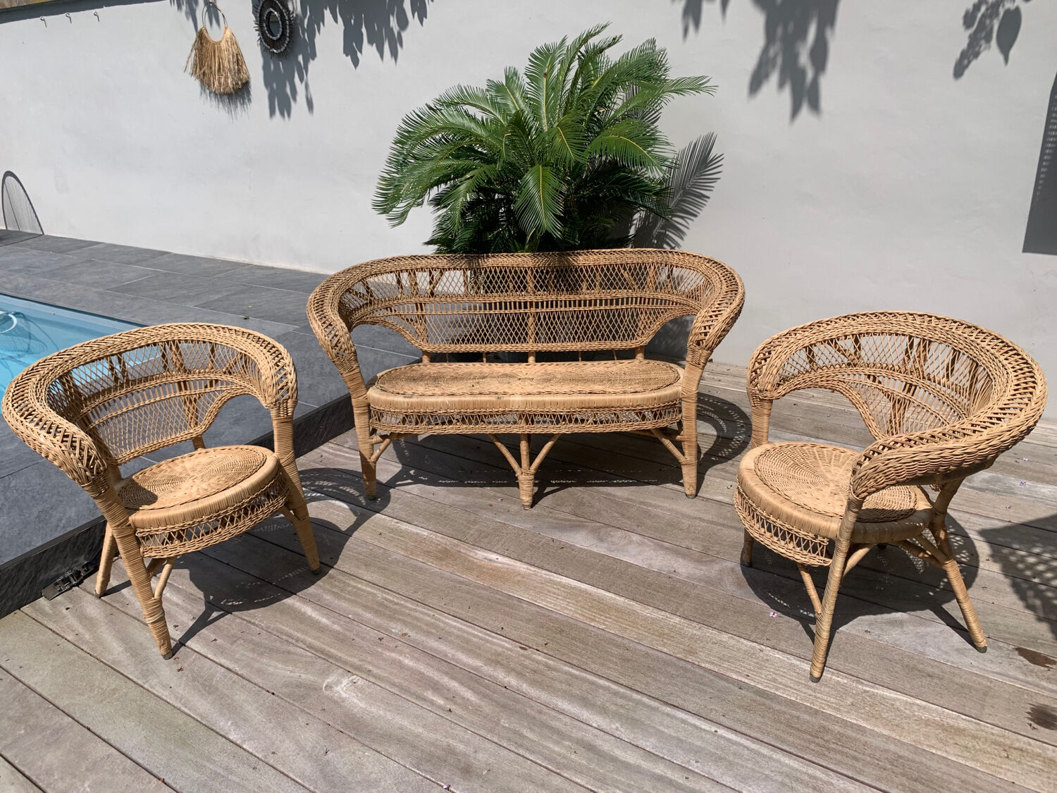 Vintage rattan garden furniture