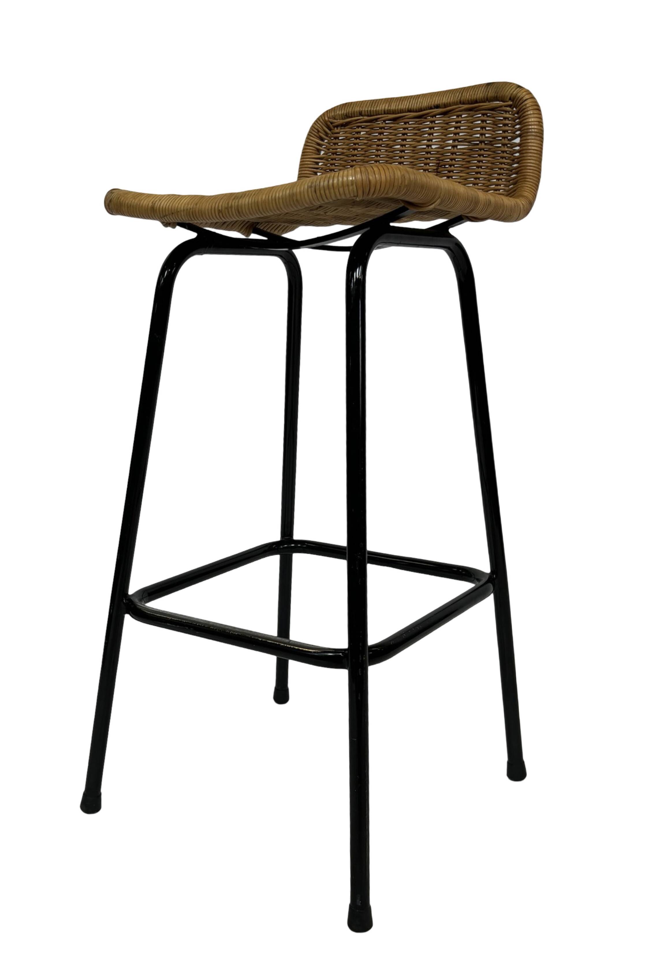 Tabouret de bar vintage Dirk van Sliedregt Rohe Noordwolde 1960 Pays-Bas