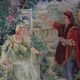 Antique French Aubusson Tapestry with Romantic Scene