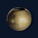Antique decorative round vase in hammered brass