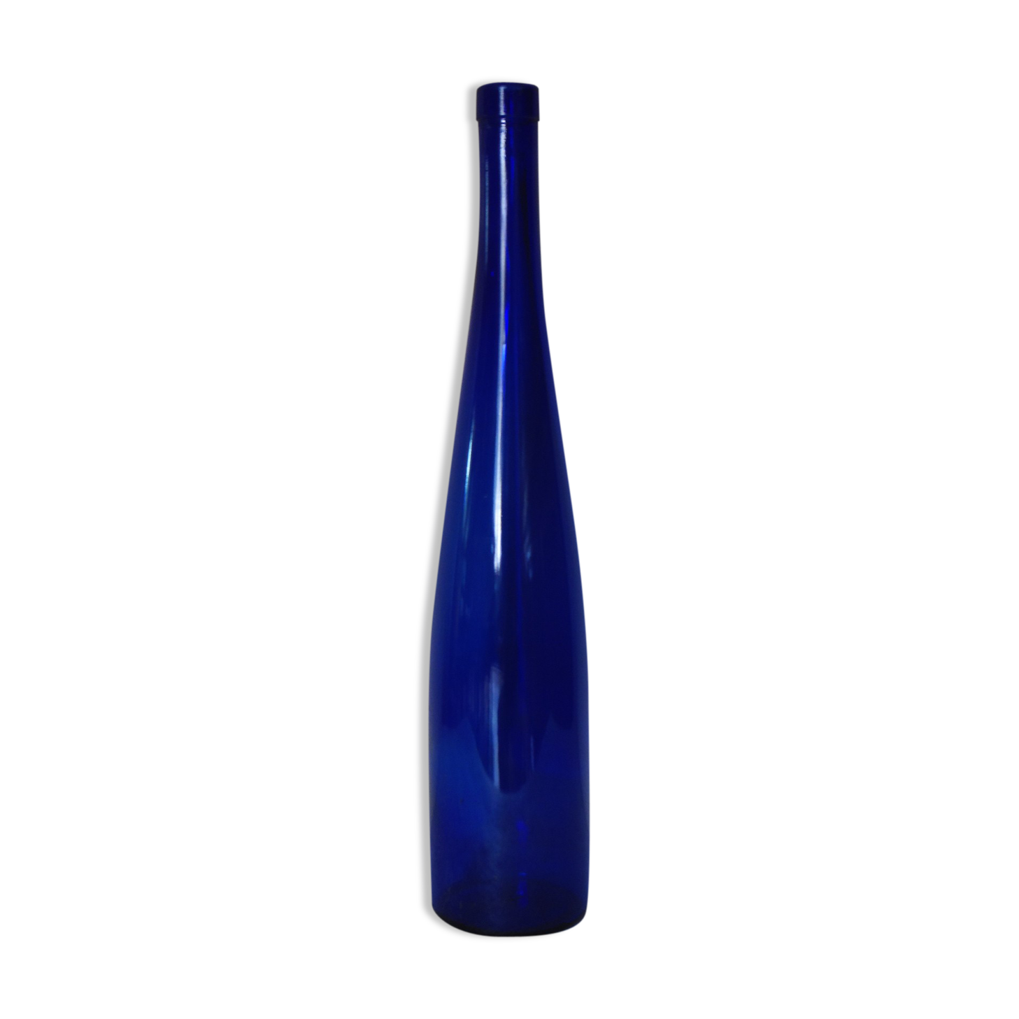 Blue transparent glass bottle
