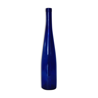 Blue transparent glass bottle