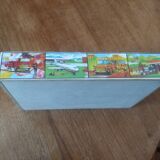 Boite de 4 puzzles pour enfants en bois anciens