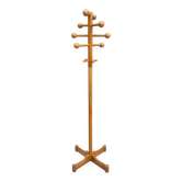 Vintage turned wooden coat rack – 1970s design – authentic patina