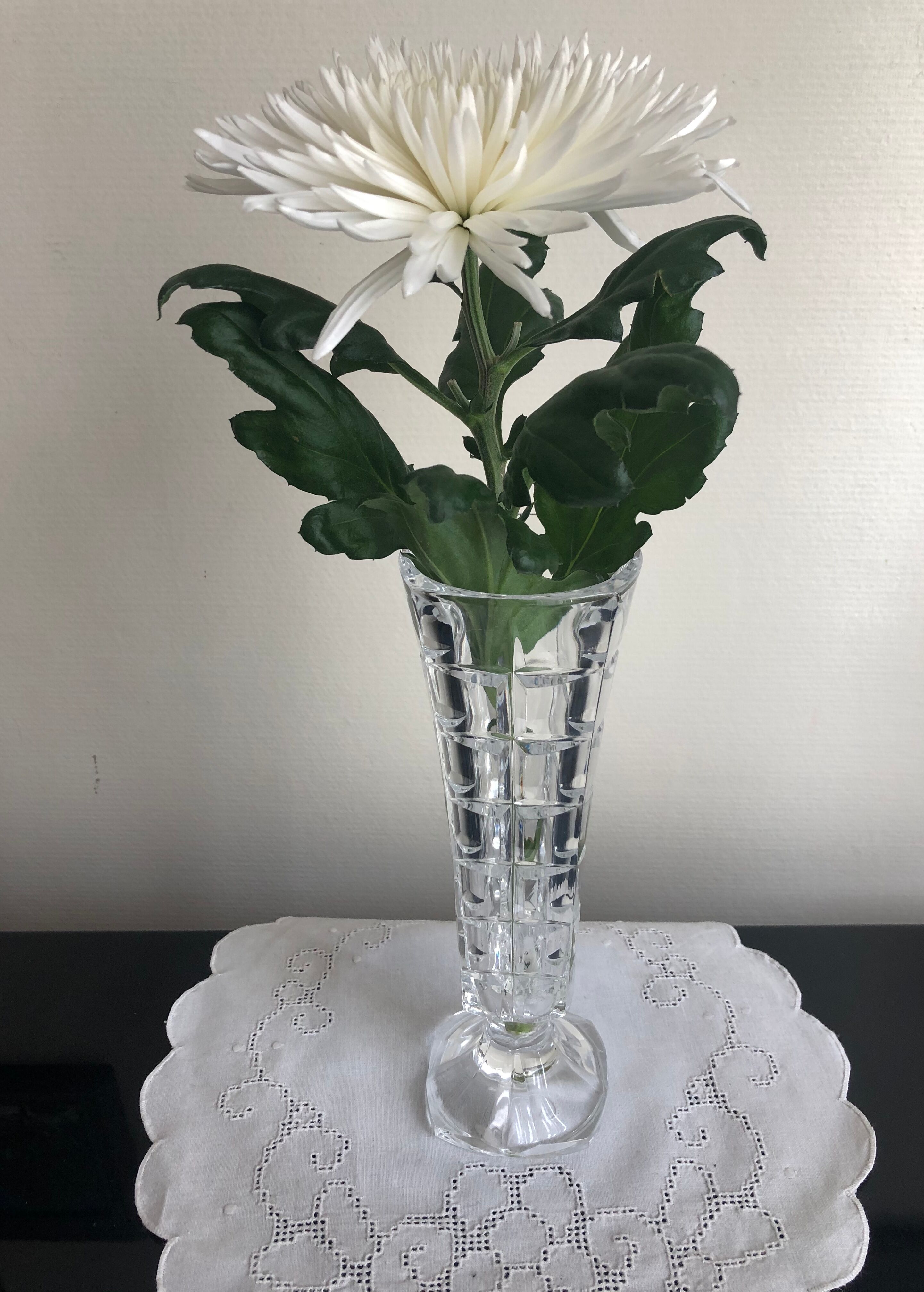 High vase, cut glass