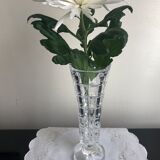 Vase haut verre taillé