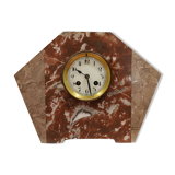 Art Deco clock in pink marble, 30s