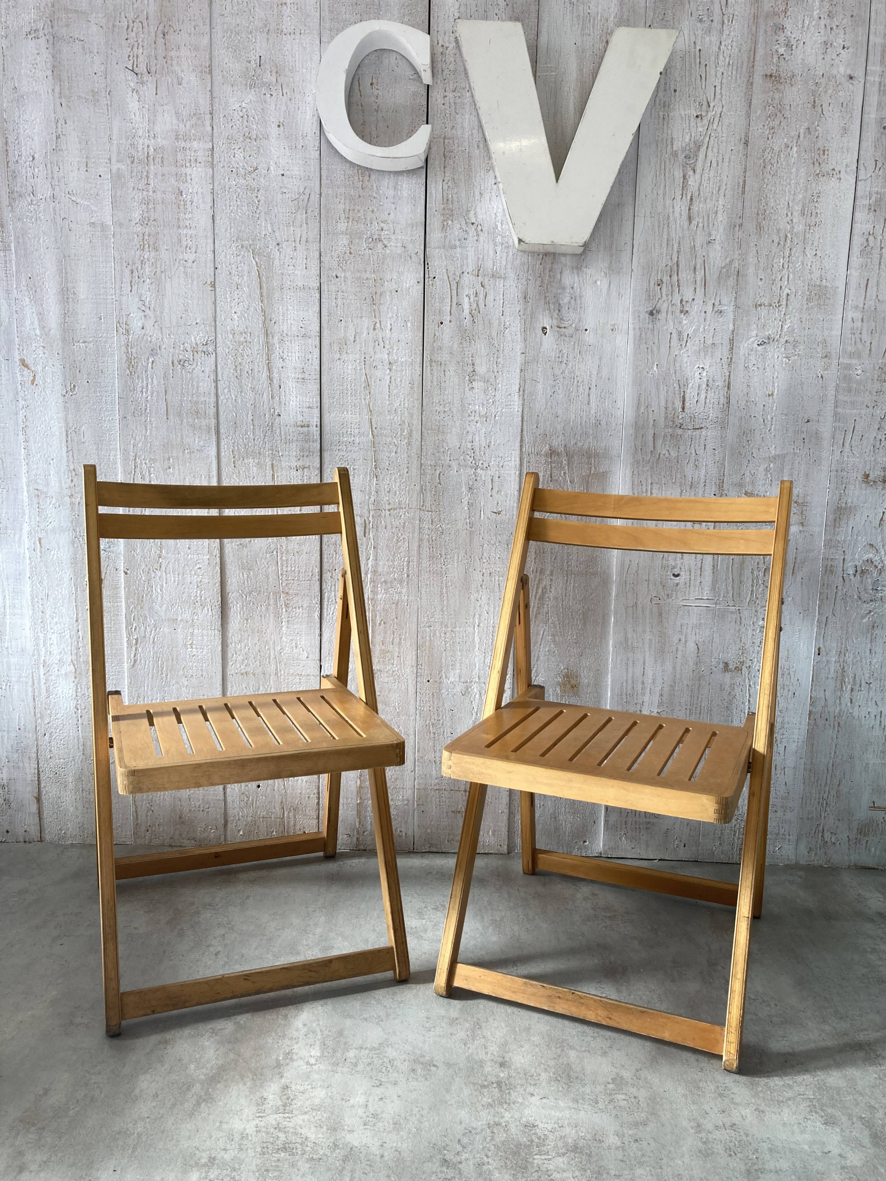 Pair of vintage folding chairs