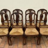 set of 8 Louis XV style oak chairs