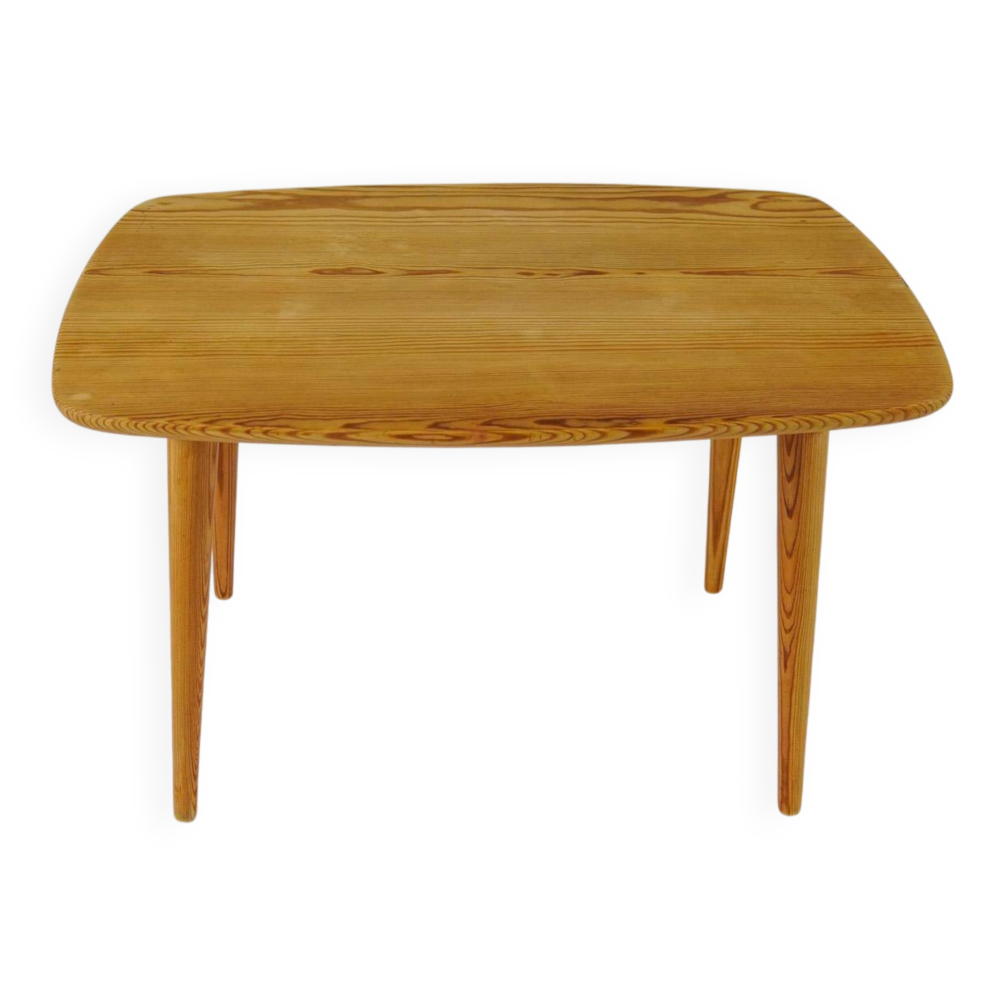 Table basse moderne du milieu du siècle en pin Suède 1940s