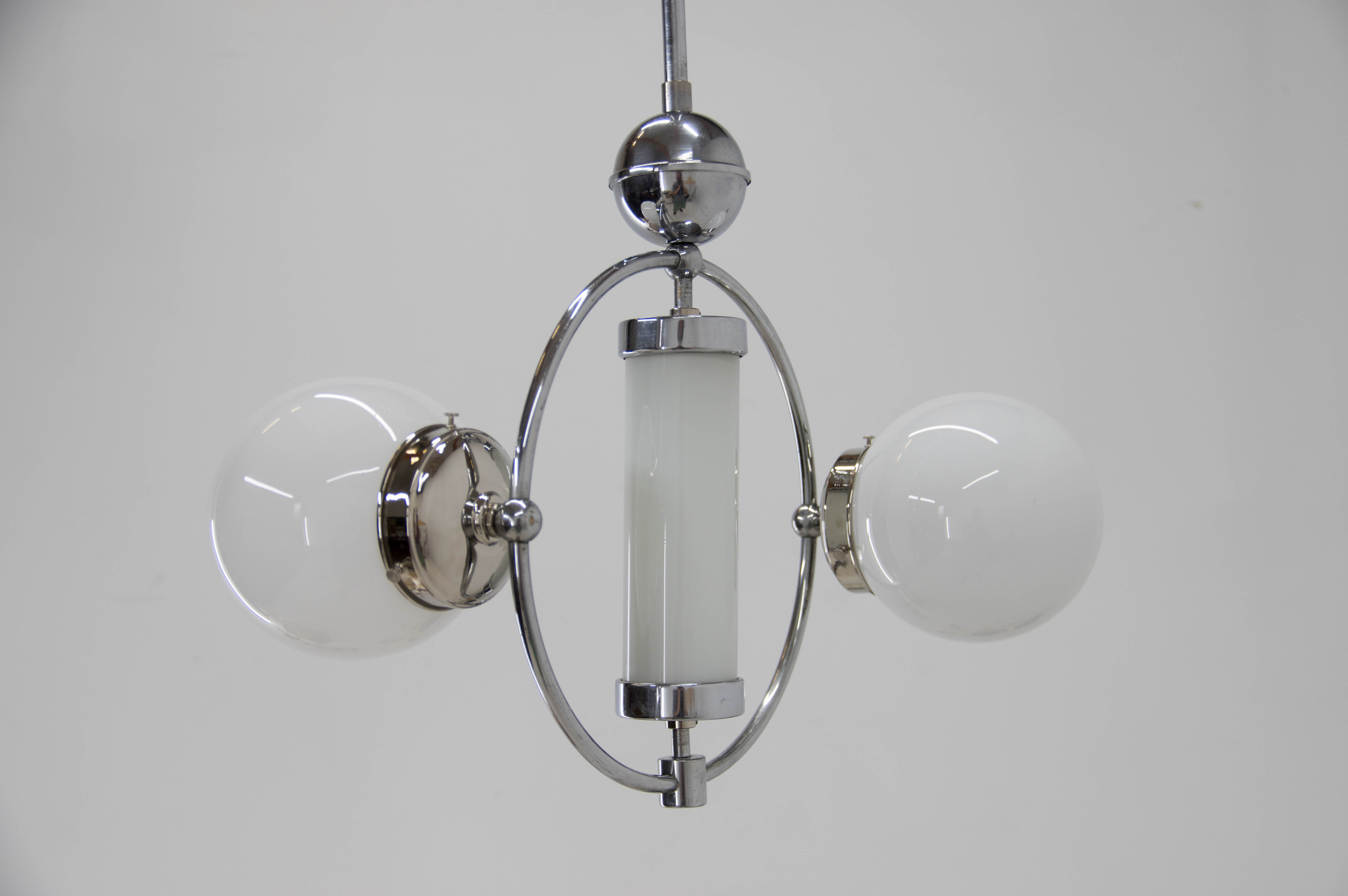 Bauhaus or functionalist chandelier, 1930s