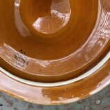 3 plates with oysters, shells, ceramic slurry ochre, majolica, made in portugal