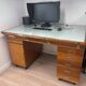 Solid wood desk with light table