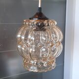 Helena Tynel chandelier 1960/70, amber bubble glass for Limburg