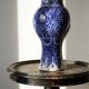 Large Moroccan vase/jar from Fès, handcrafted ceramic Khabia, 19th-20th century, cobalt.