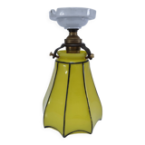 Yellow glass porcelain lamp, early 20th century
