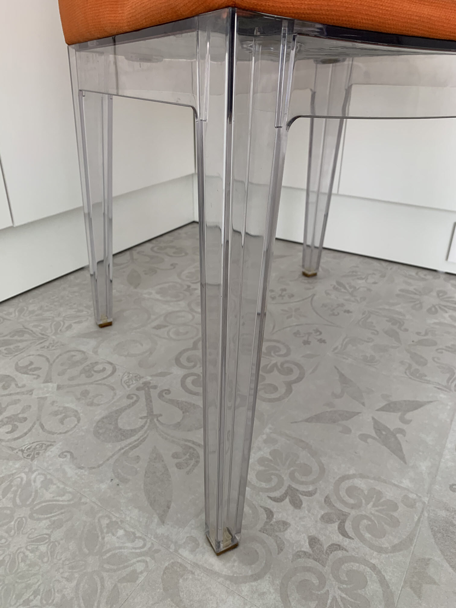 Kartell Mademoiselle Uni Orange chair by Philippe Starck