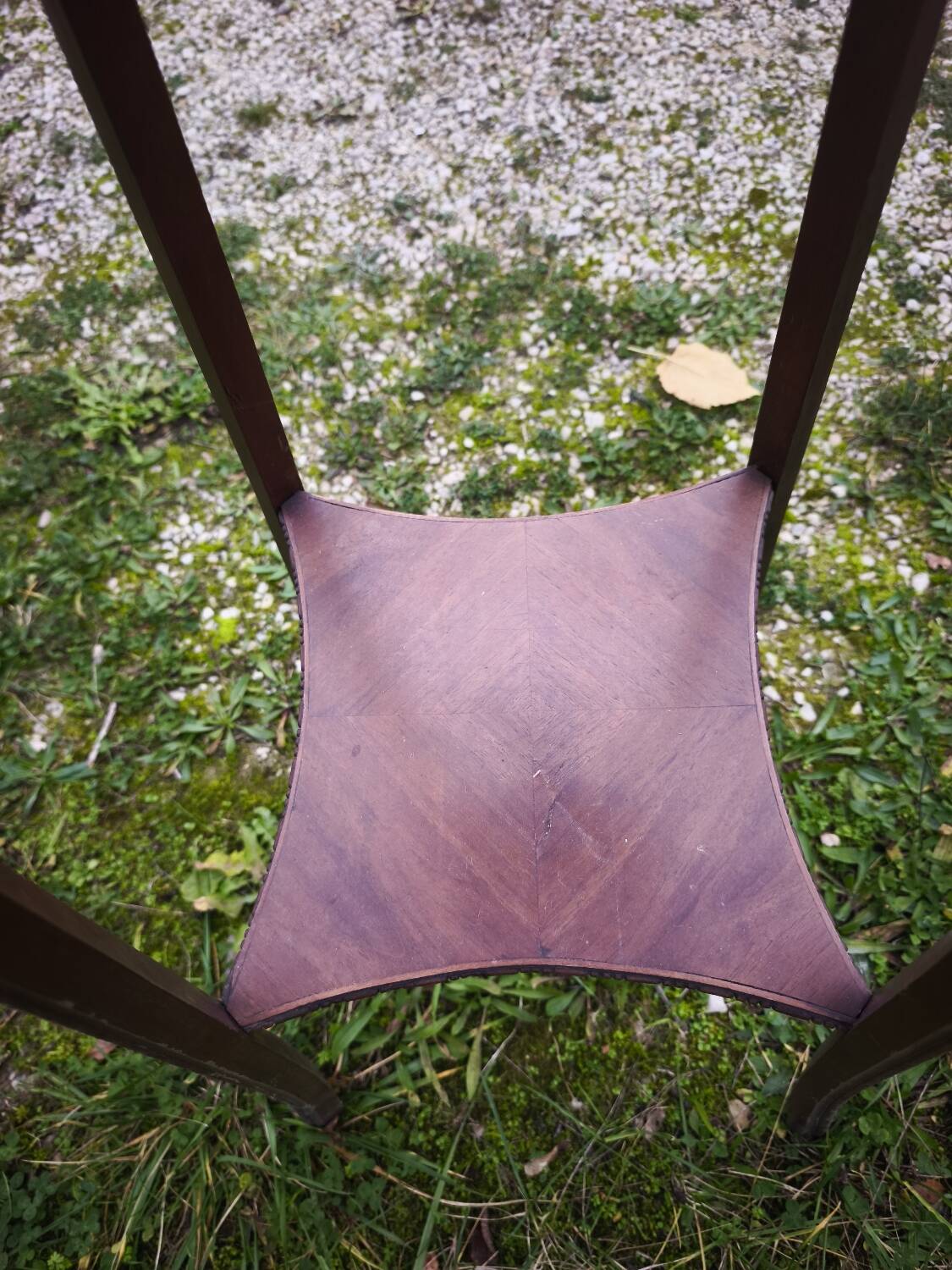 Wood and marble stool