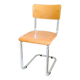 Chaise cantilever vintage métal chromé et bois
