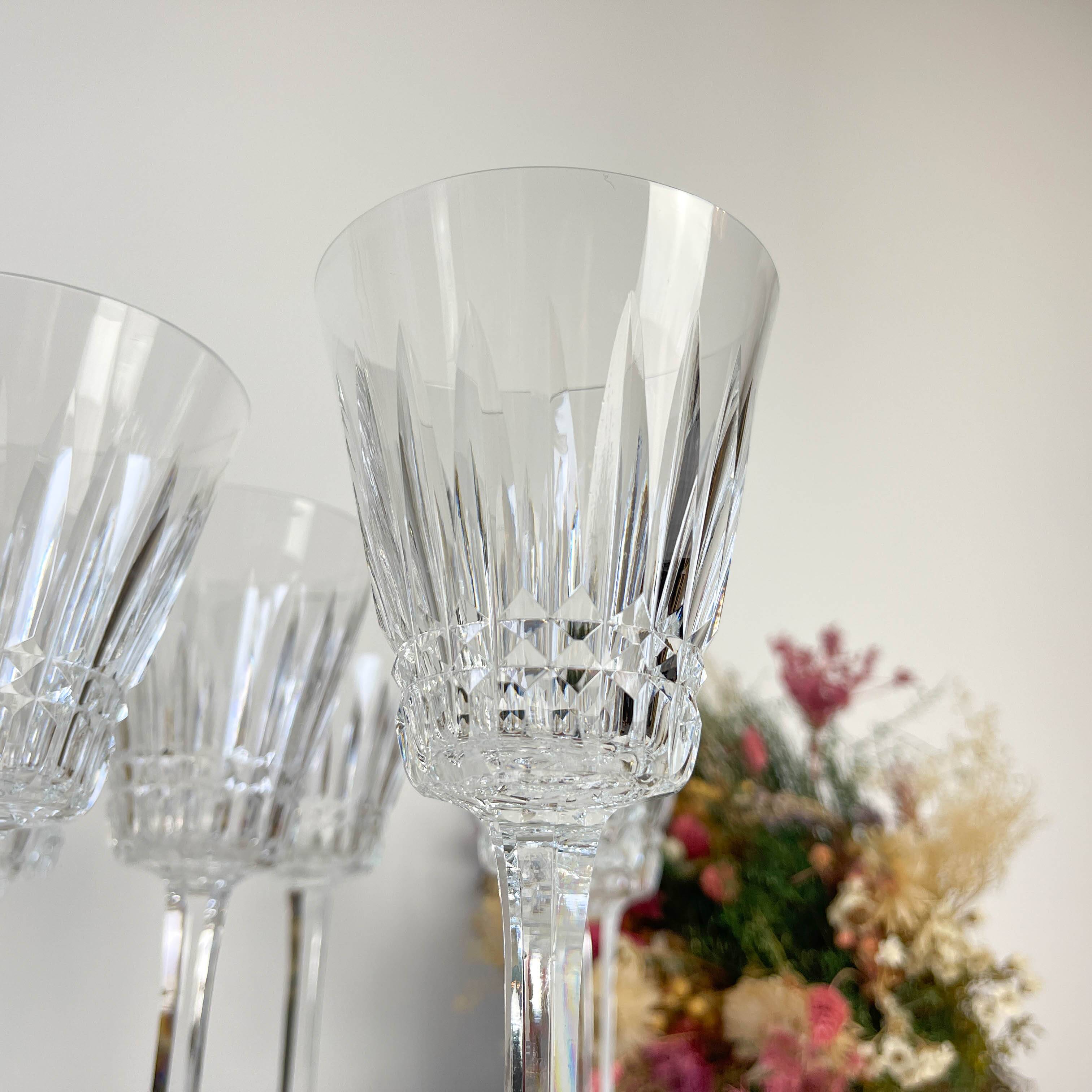 6 verres à eau cristal ciselé français