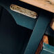 Antique desk with drawers and shelf