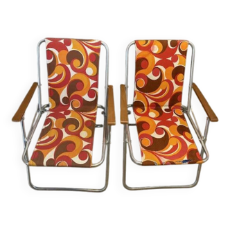 Antique folding camping chairs, 1970s