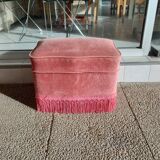 Pouf crapaud en velours rose