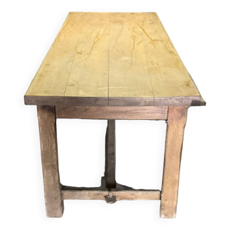 Century-old solid oak farm table TBE