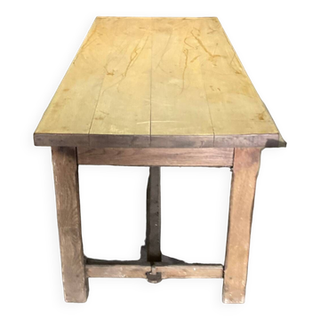 Century-old solid oak farm table TBE