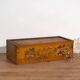 Antique Asian ochre-colored box with lotus flowers (c.1900) #1