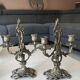 Pair of Candelabra in Louis XV/Rocaille Style, 2 lights. In gilded bronze, 19th century.