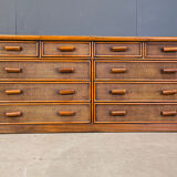 Vintage rattan and bamboo chest of drawers, 1970s