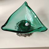 Murano/Glass Line Art Glass Sea Shell Trinket Dish. Diam 20