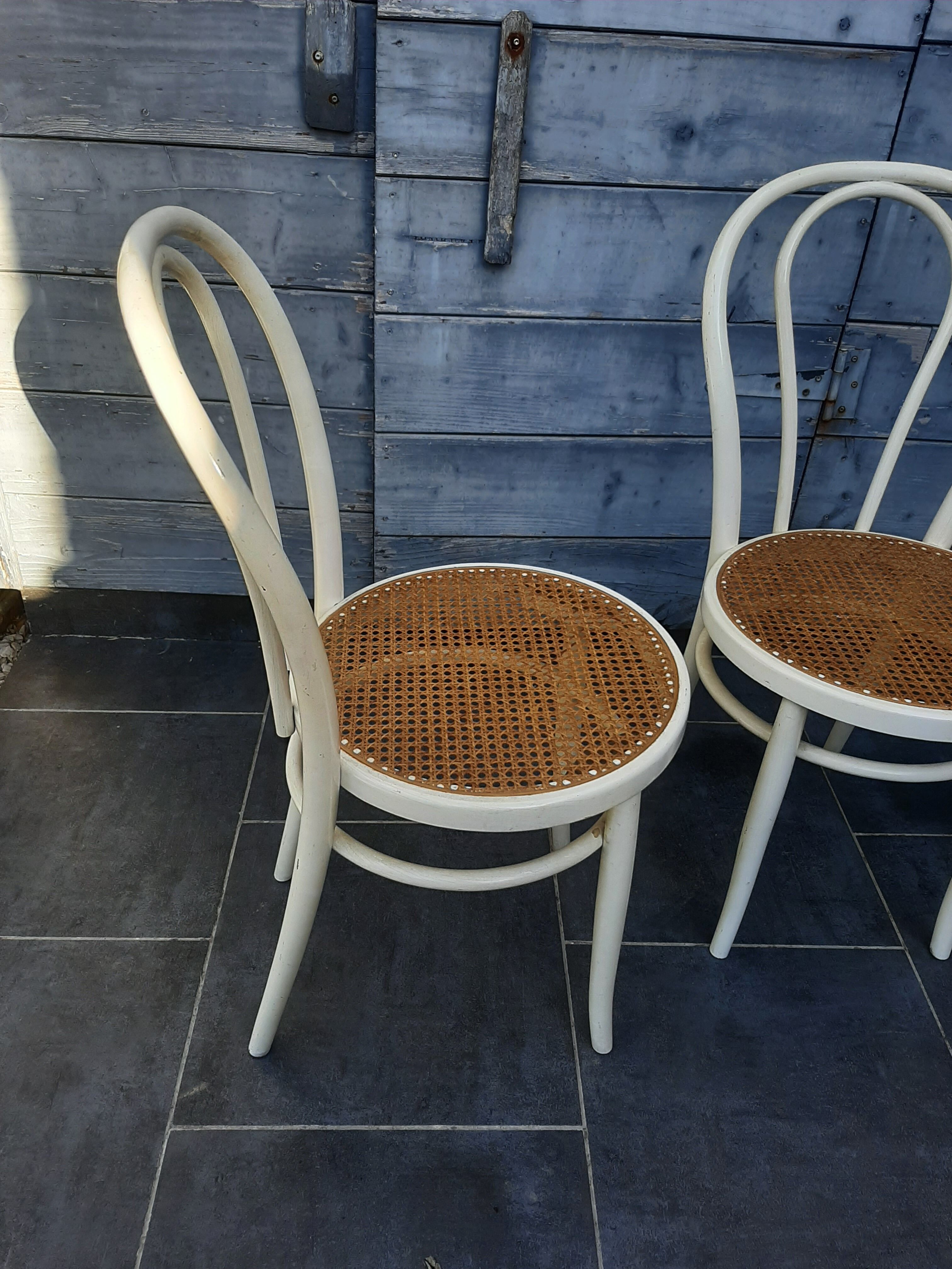 Set of 4 wooden bistro chairs turned dal vera