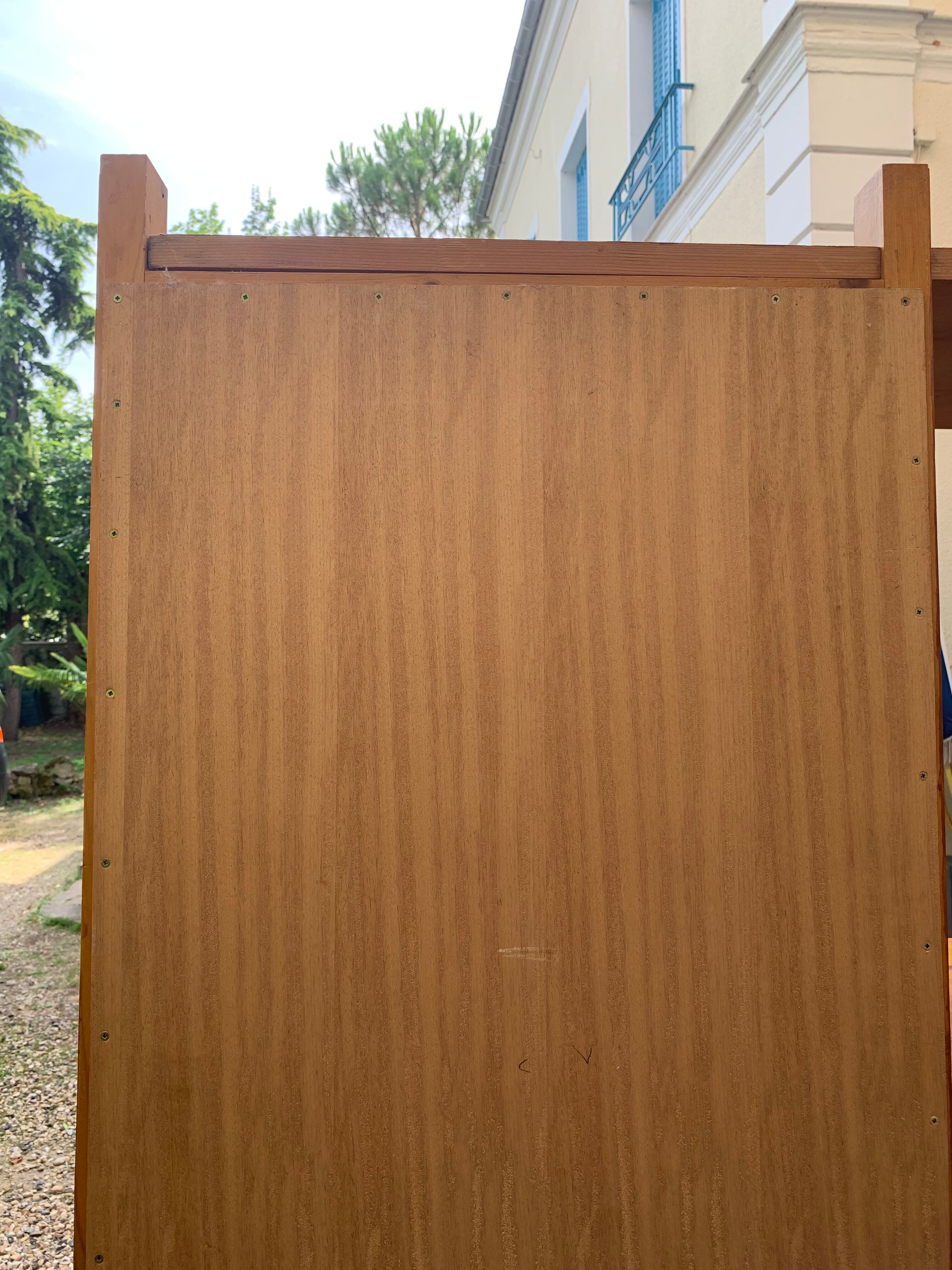 Bamboo cabinet woven and modular pine vintage 1960