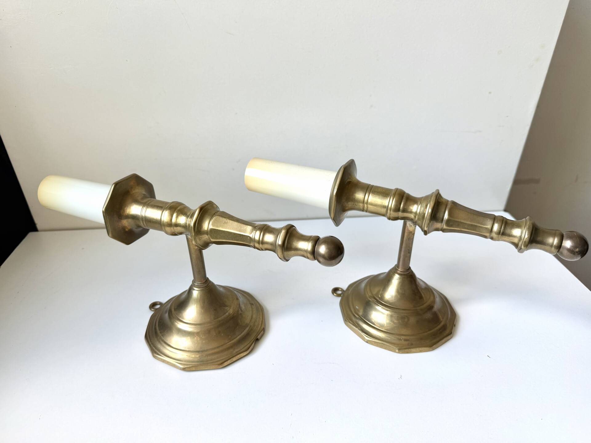 Pair of Solid Brass Antique wall lamps Sconces